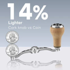 Gomexus 120mm Aluminium Handle With 27mm Cork Knob -Kalastusvälineet BS120HCA27TBKr 3